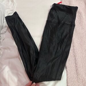 SPANX Black Leggings leatherette